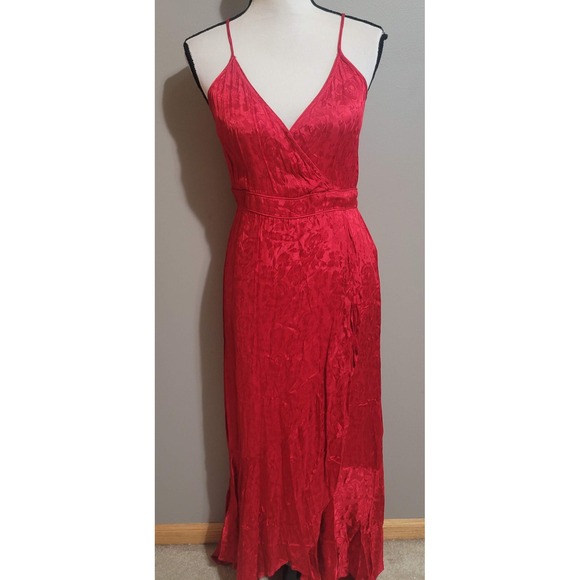 NWT Band of the Free Ruby Red Wrap Midi Dress - Picture 2 of 10